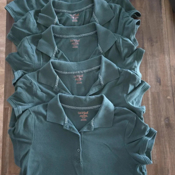 Cat & Jack Set Of 5 Girls School Uniform Polos - Picture 5 of 5